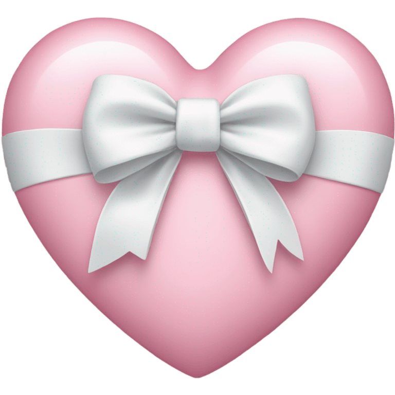 Pastel pink heart with white bow emoji