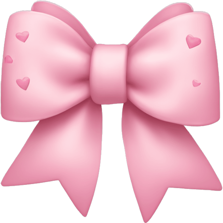 light pink bow with little light pink hearts around it emoji