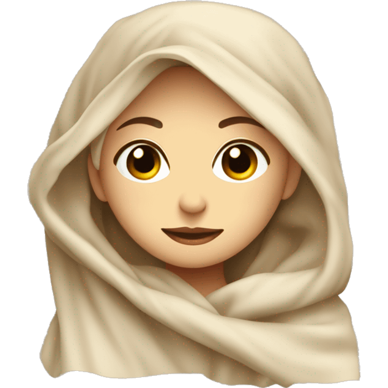 Beige clean girl folded plaid blanket  emoji