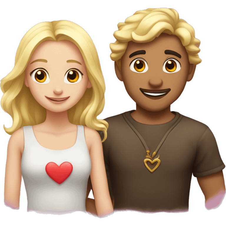 Love magic between a guy and a blond girl  emoji