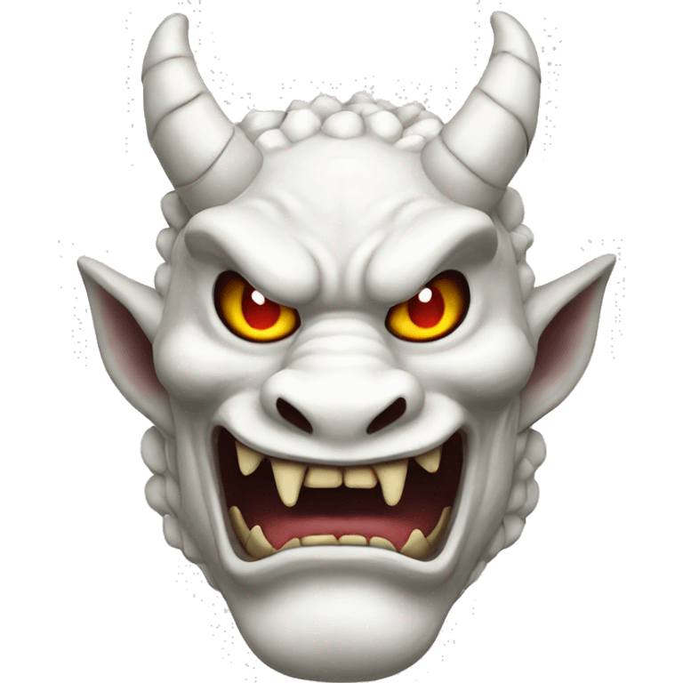 White Oni Dragon Japanese Mask emoji