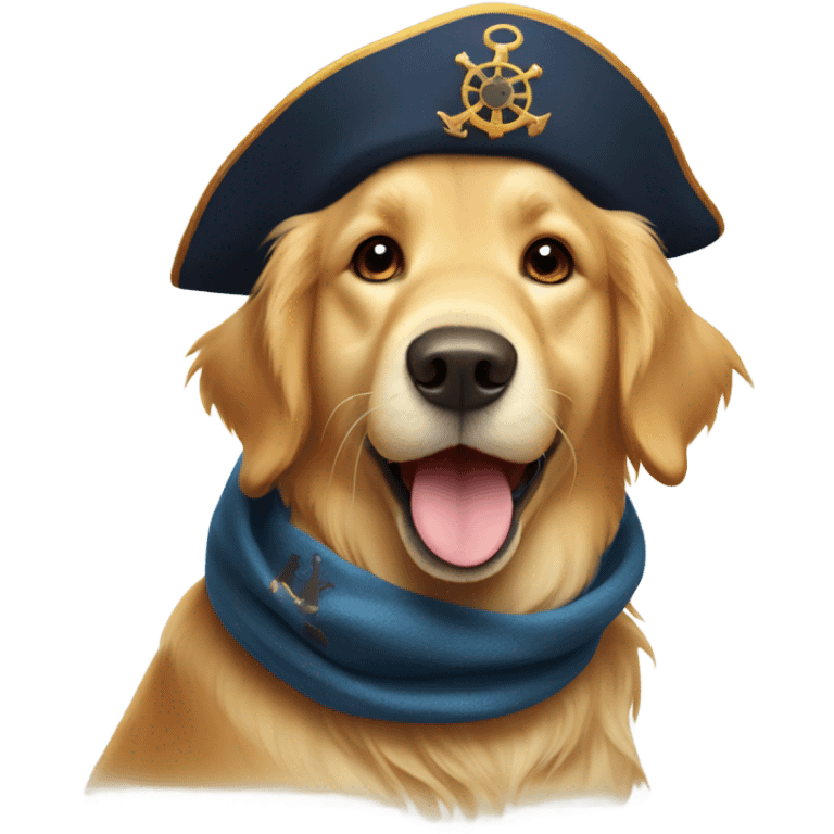 Golden retriever sea captain  emoji