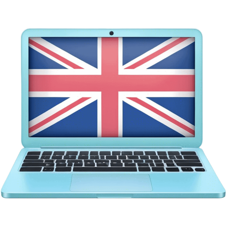 pastel laptop on the screen British flag emoji