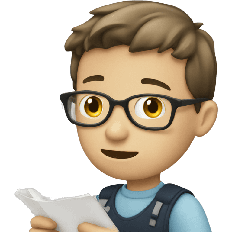 boy reading a timetable emoji