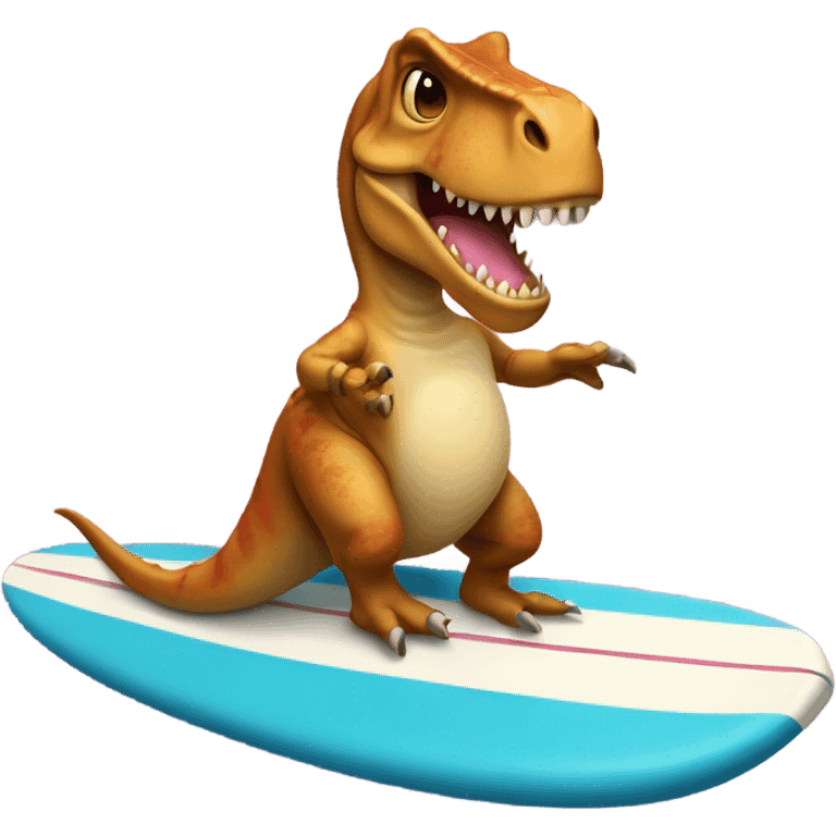 T-Rex wearing a tutu on a surfboard emoji