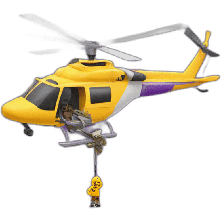 kobe bryant beneath a helicopter holding on to the skids of a helicopter emoji