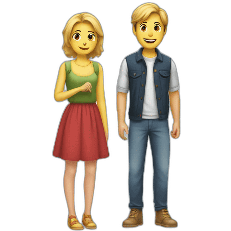 Garçon et filles couple emoji