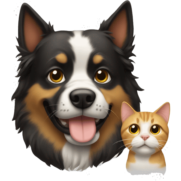 Dog with cat emoji