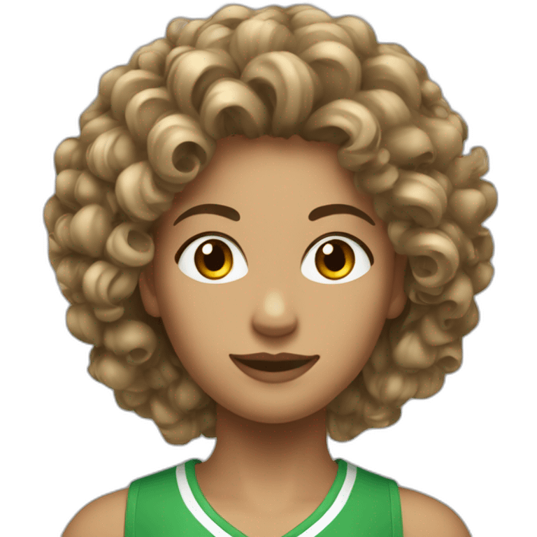 femme athletique cheveux bouclés emoji