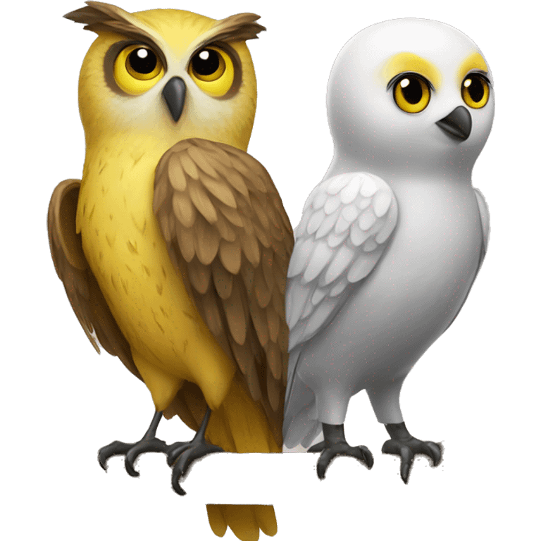 owl and canary love emoji