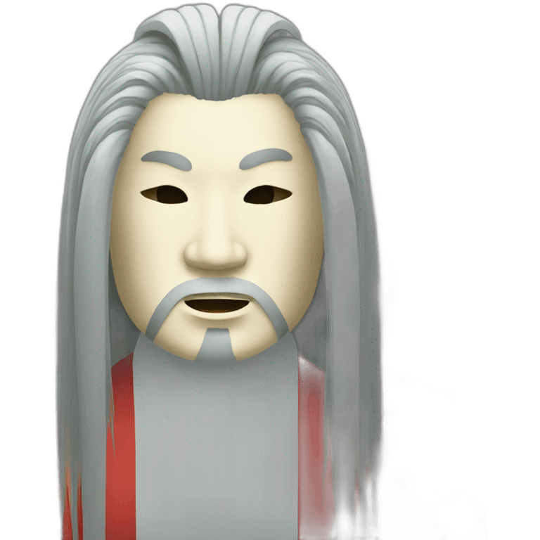 noh-mask-longhair-japanese-kimono-massive-man emoji