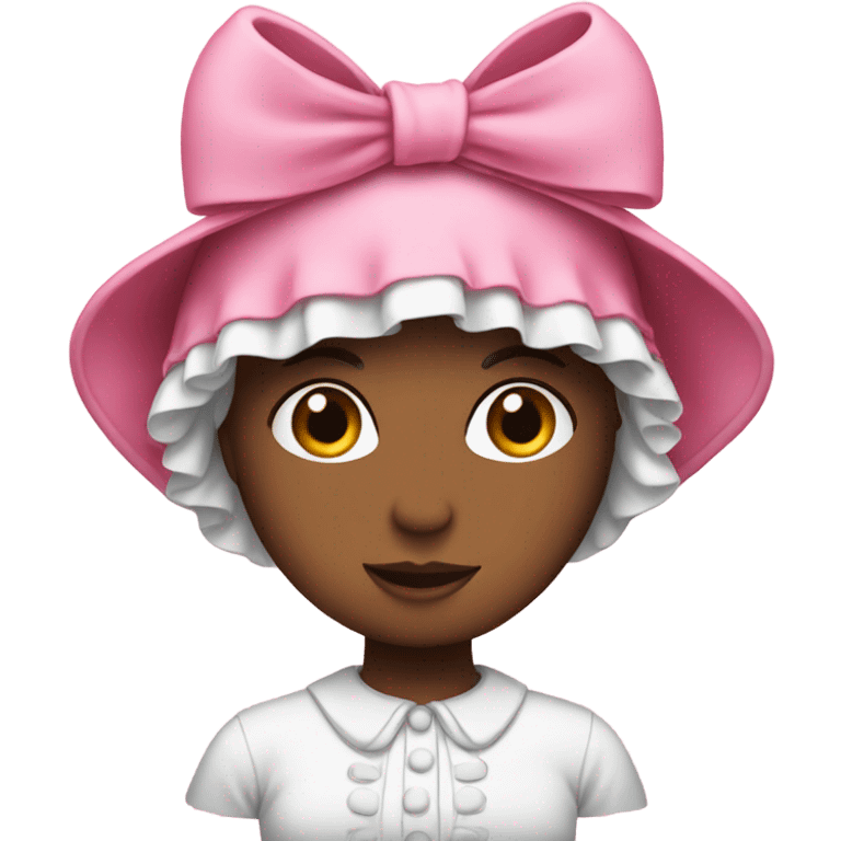 Pink bonnet with bow emoji