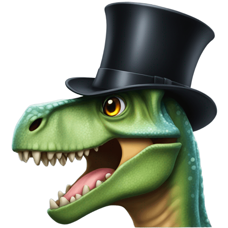 Dinosaur with top hat  emoji