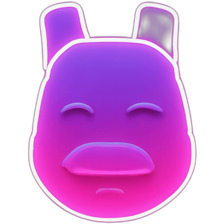 Juicy booty neon sign style man emoji