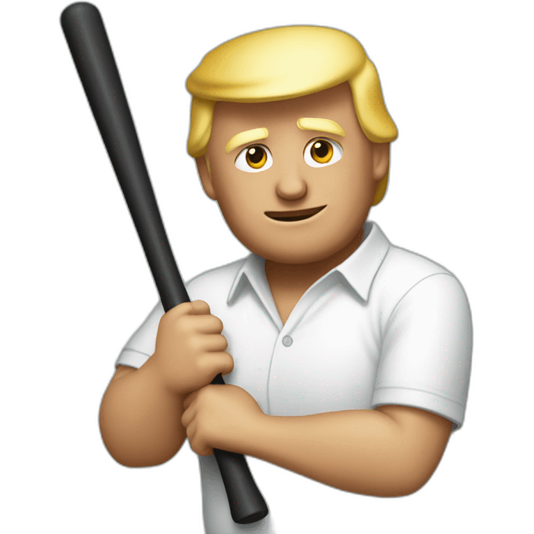 Trump hugging a bat emoji