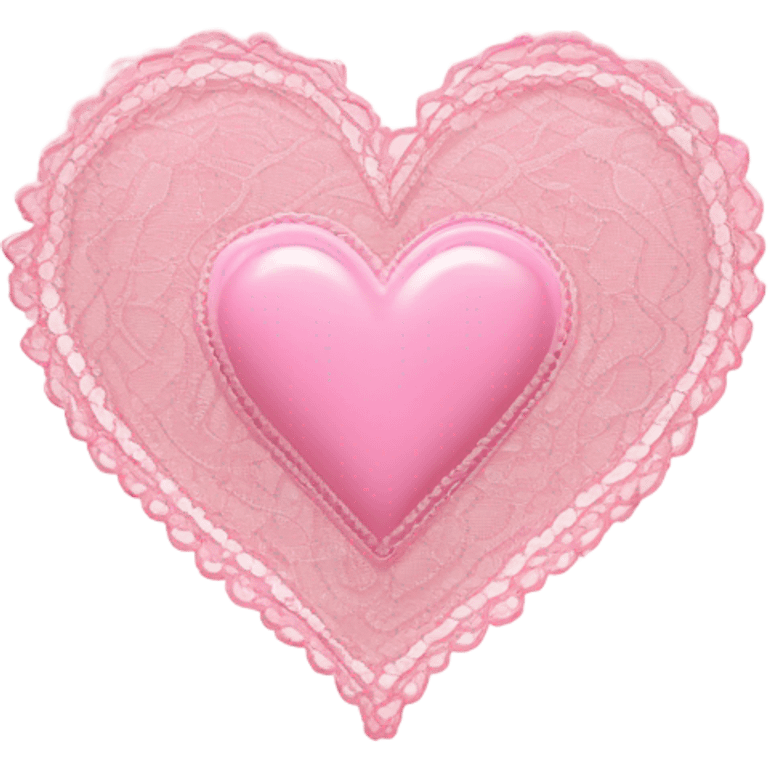 pink heart with pink lace  emoji