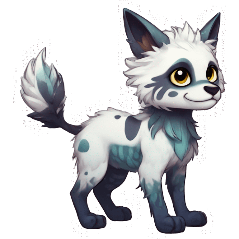 Cool cute Kawaii edgy fantasy shiny animal  fursona Fionbri vernid by griffsnuff & LiLaiRa & Falvie full body emoji