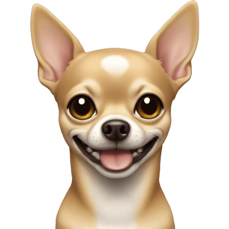 Black snd tan Chihuahua smiling emoji