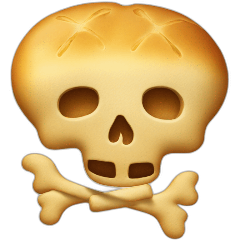 Skull and crossbones bread emoji