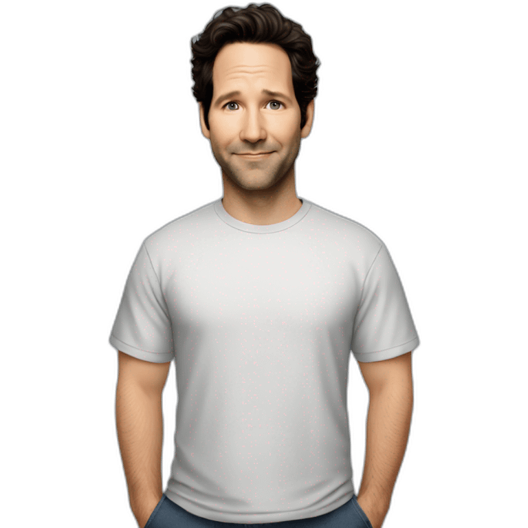 Paul Rudd wearing t-shirt emoji