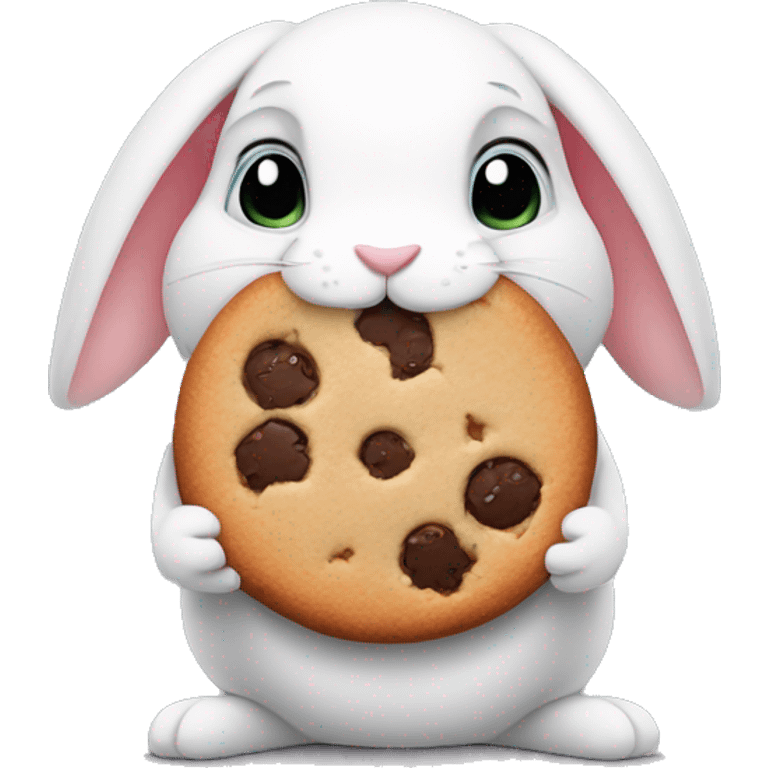 rabbit holds cookie emoji