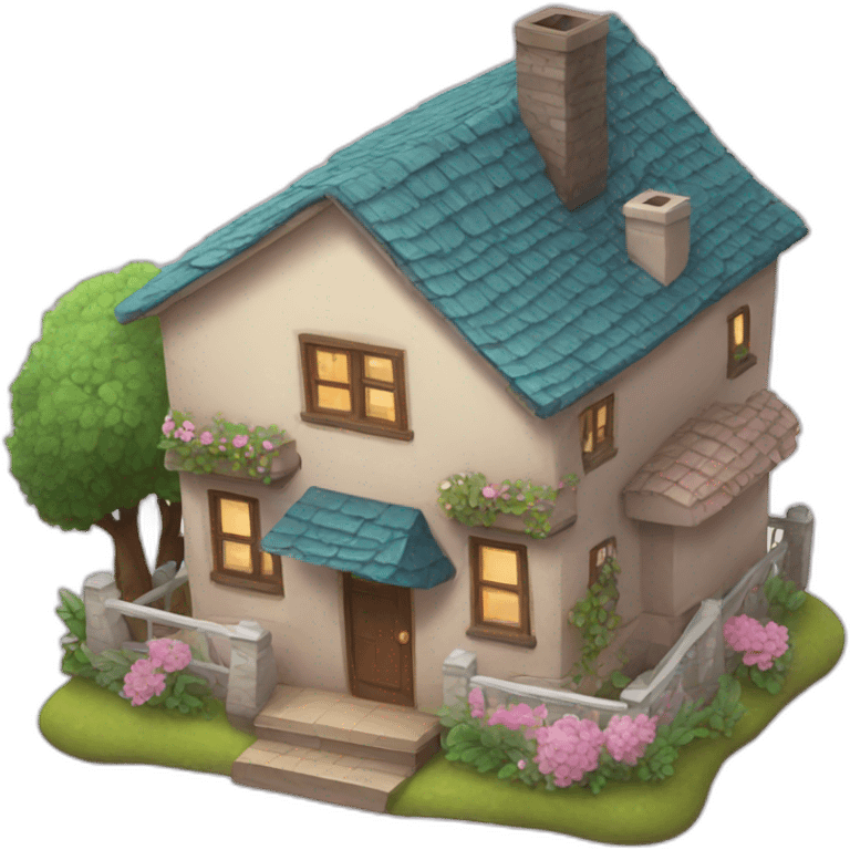 cute home with love emoji