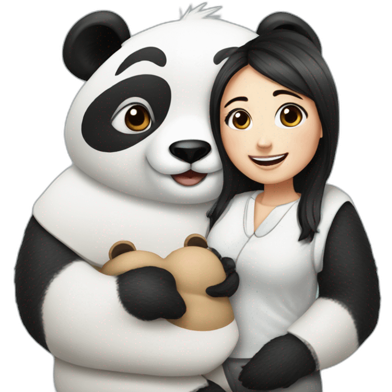 un panda avec une fille panda emoji