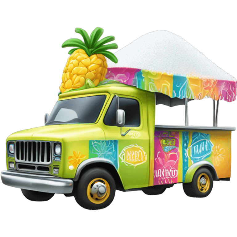 Margarita truck following a margarita salt truck emoji