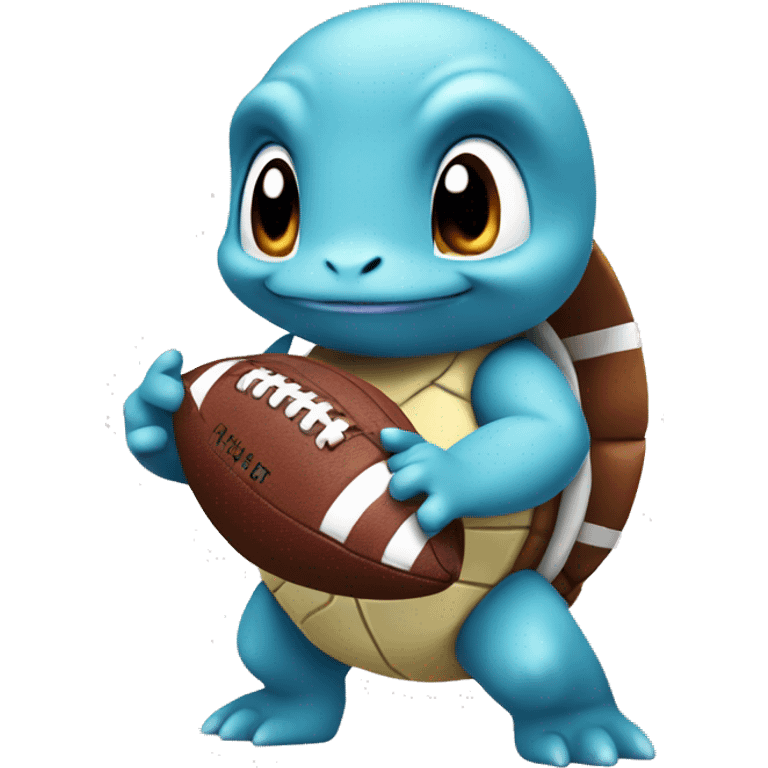 squirtle holding american football emoji