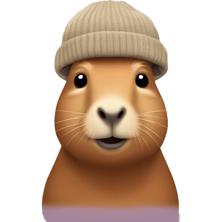 Capybara wearing beanie emoji