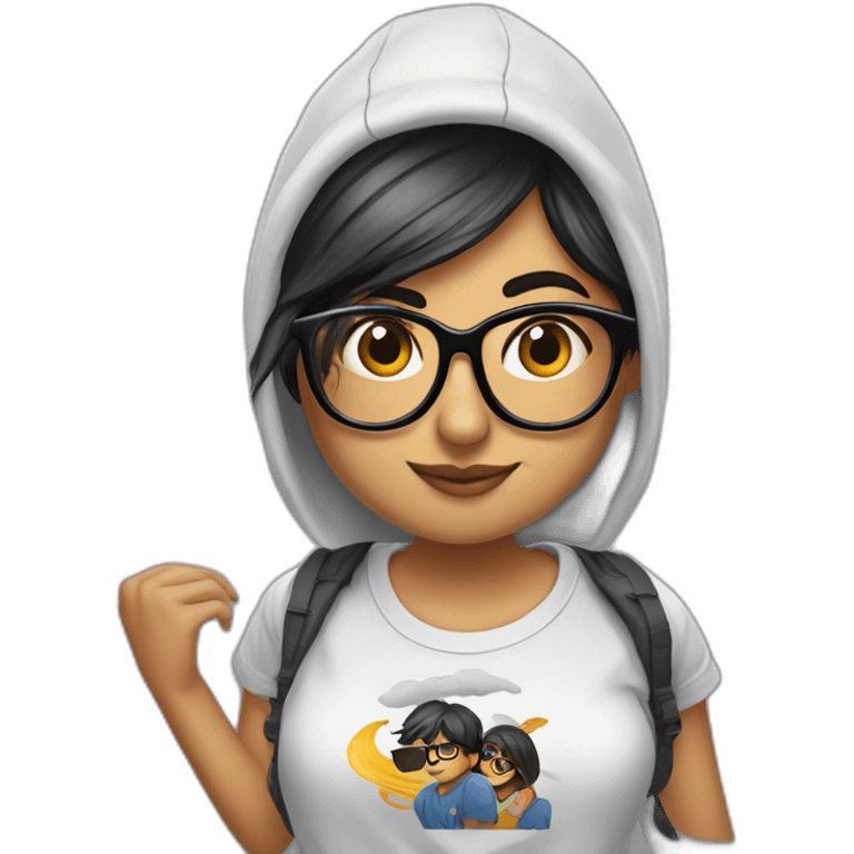 Mia khalifa with a teeshirt emoji