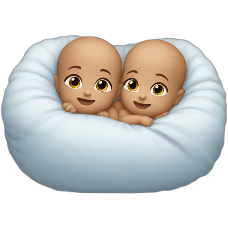 Twin babies snuggling emoji