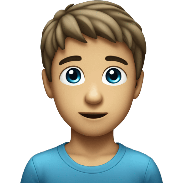 niño rubio con los ojos azul emoji