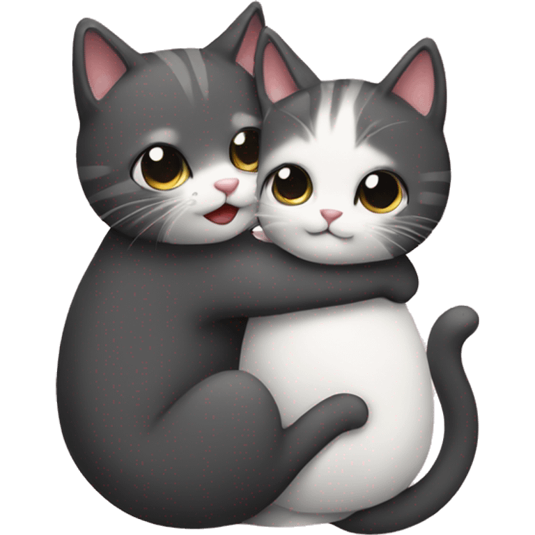 Cat hugging other cat emoji