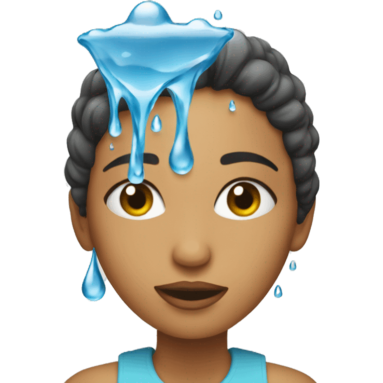 women with water dripping down her emoji