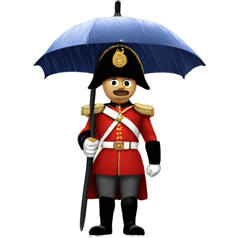 Royal guards of great britain stading in rain emoji