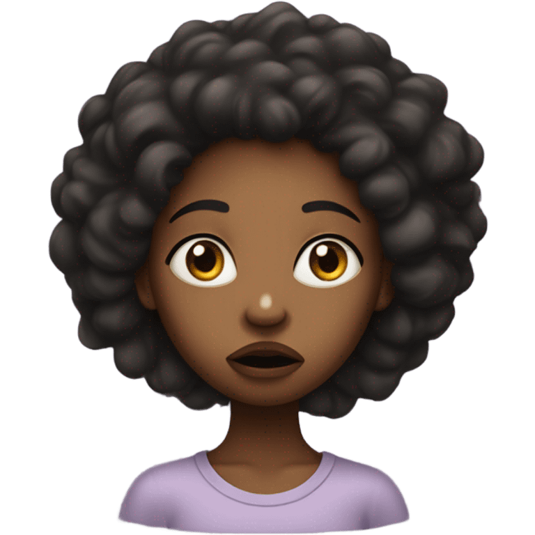 Black girl scared  emoji