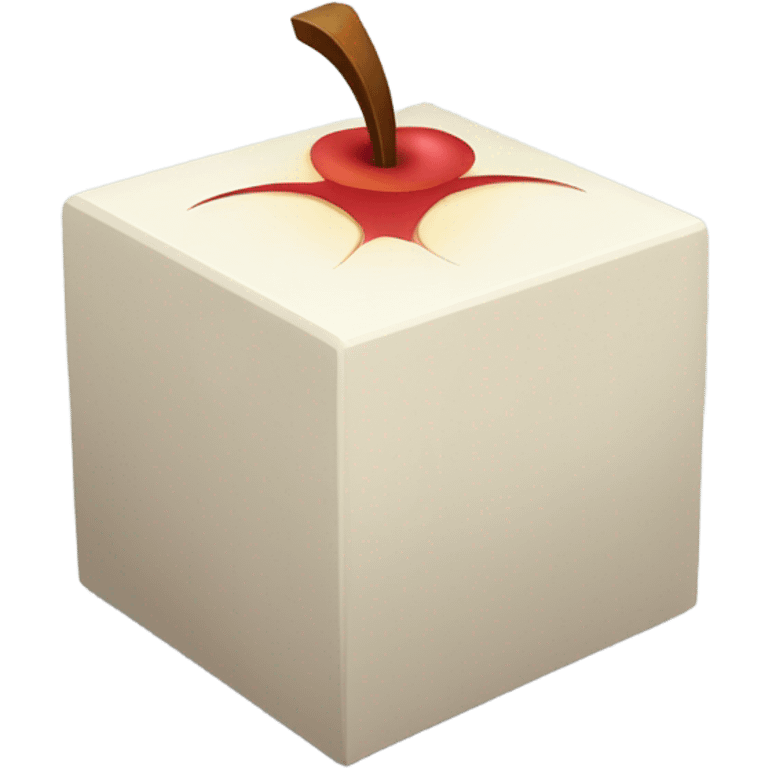 Cube shaped apple emoji