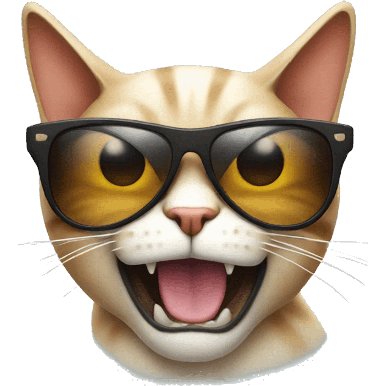 Angry cat with sunglasses  emoji