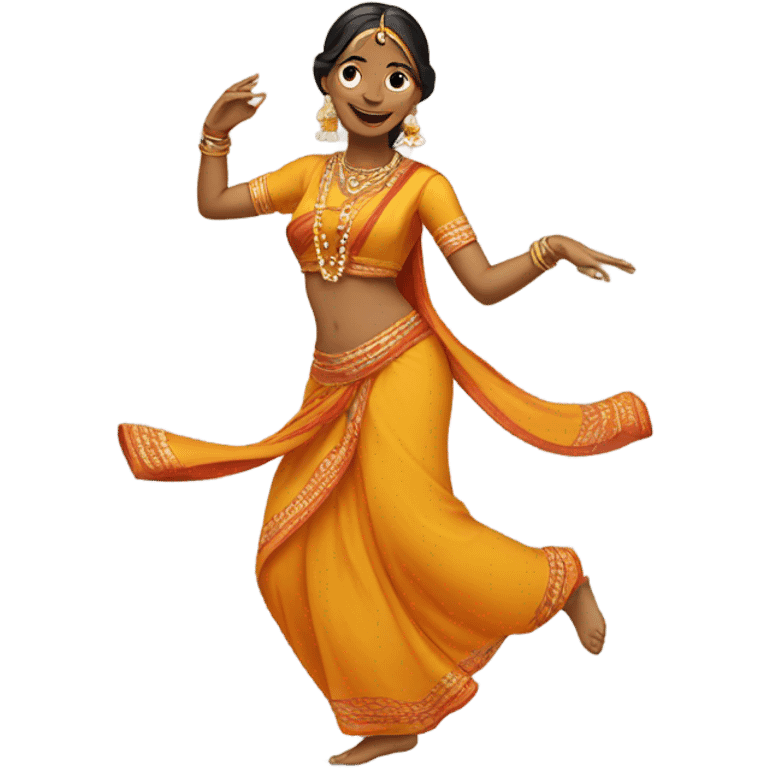 Woman dancing is Indian clothing  emoji