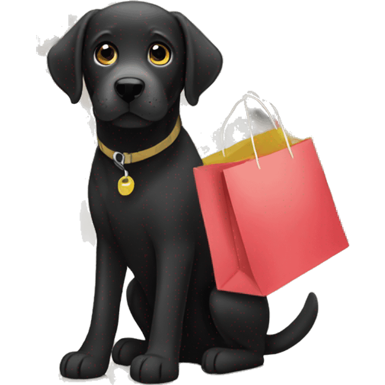 Black labrador shopping emoji