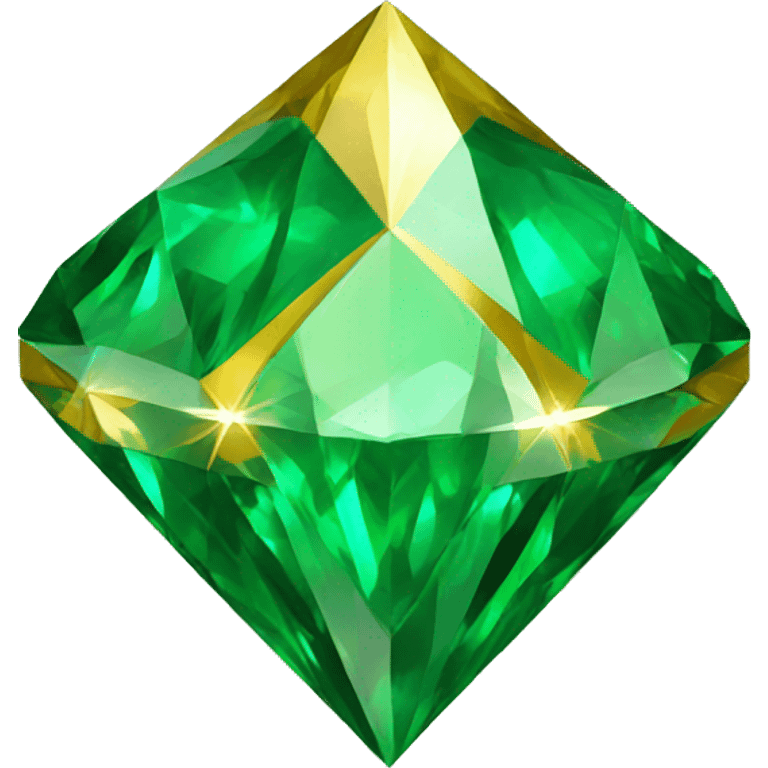 Green and gold diamond emoji