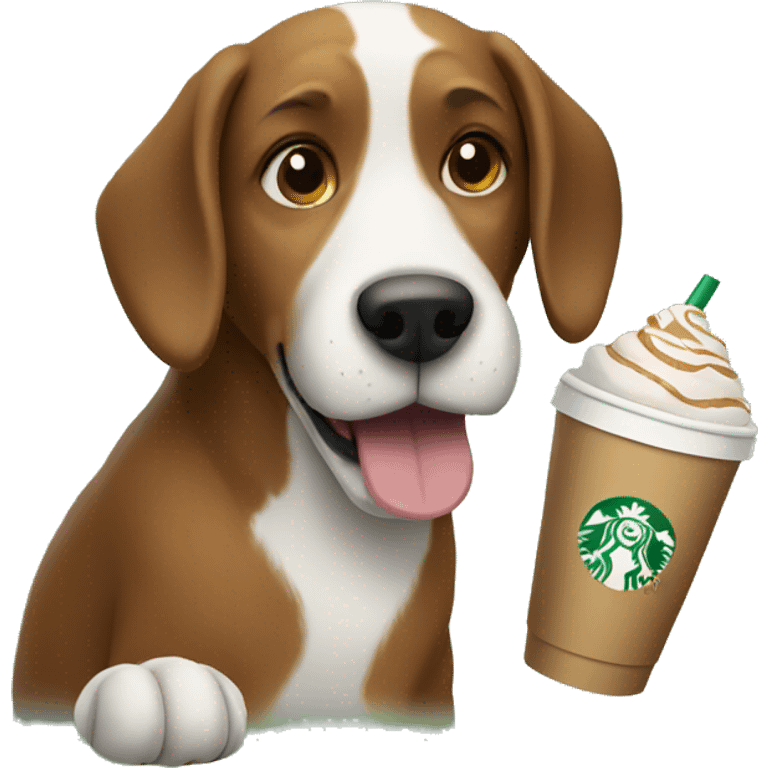 Dog drinking Starbucks  emoji