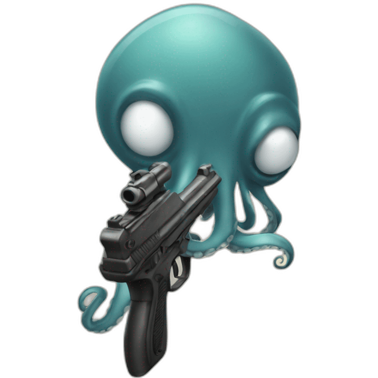 Octopus with a gun emoji