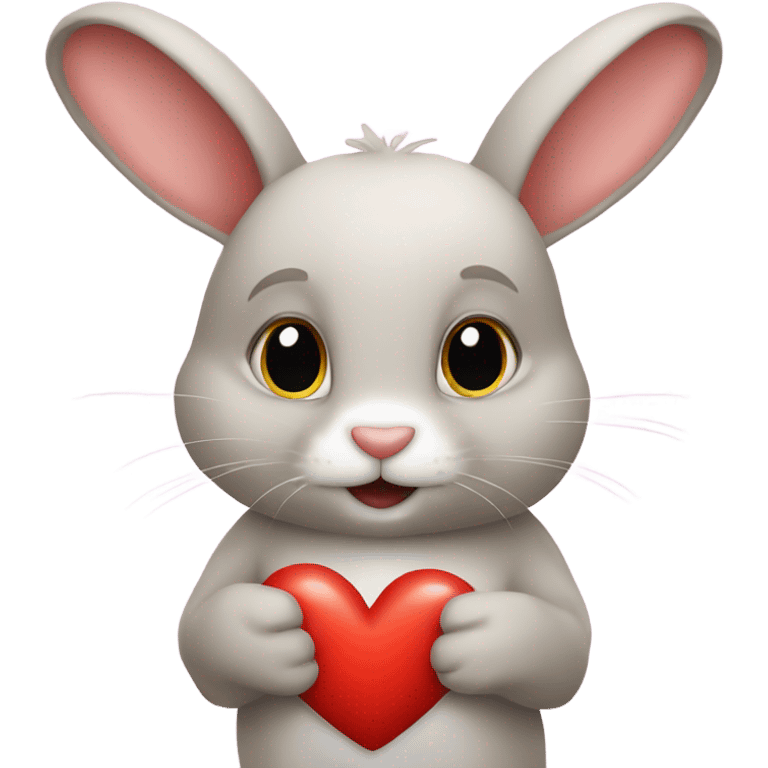 rabbit with a love heart emoji