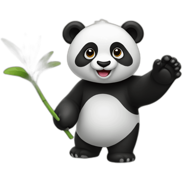 panda waving emoji