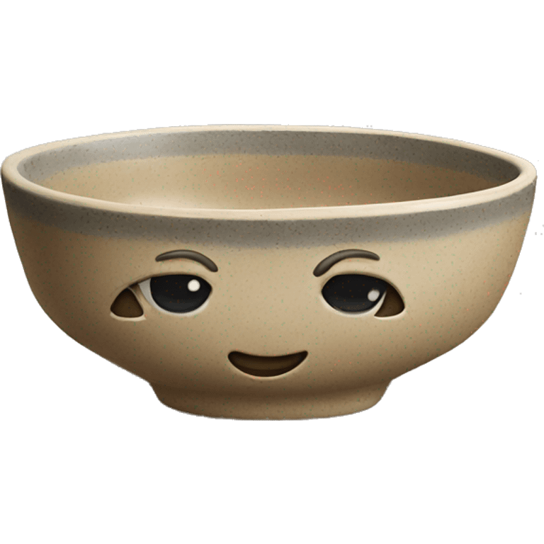 Handlade ceramic bowl emoji