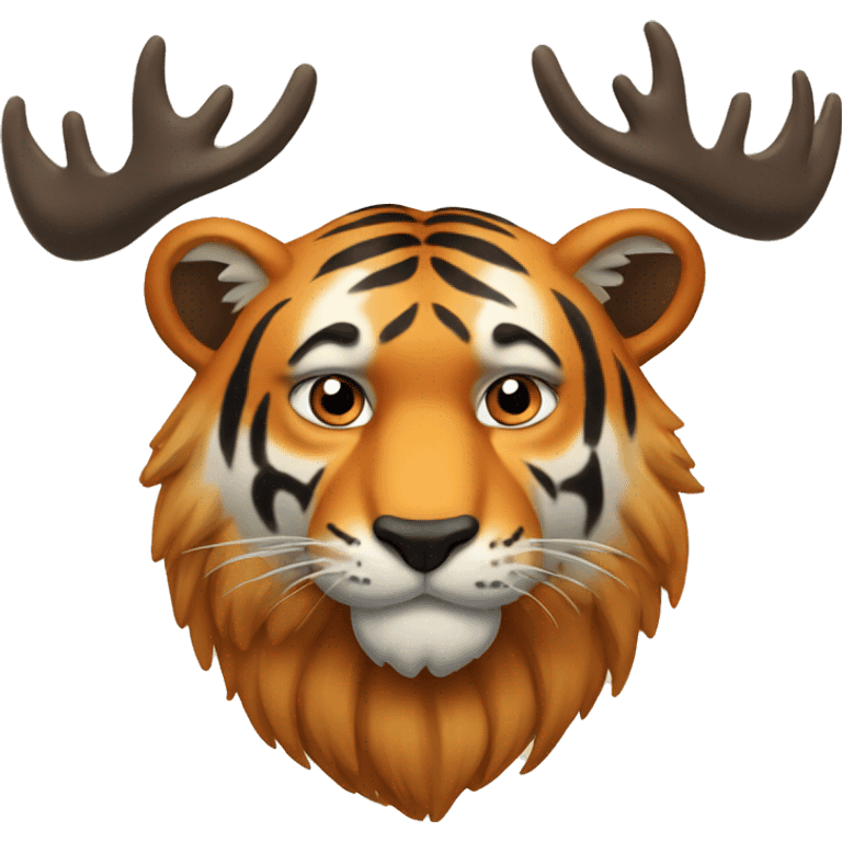 Tiger with moose antlers  emoji