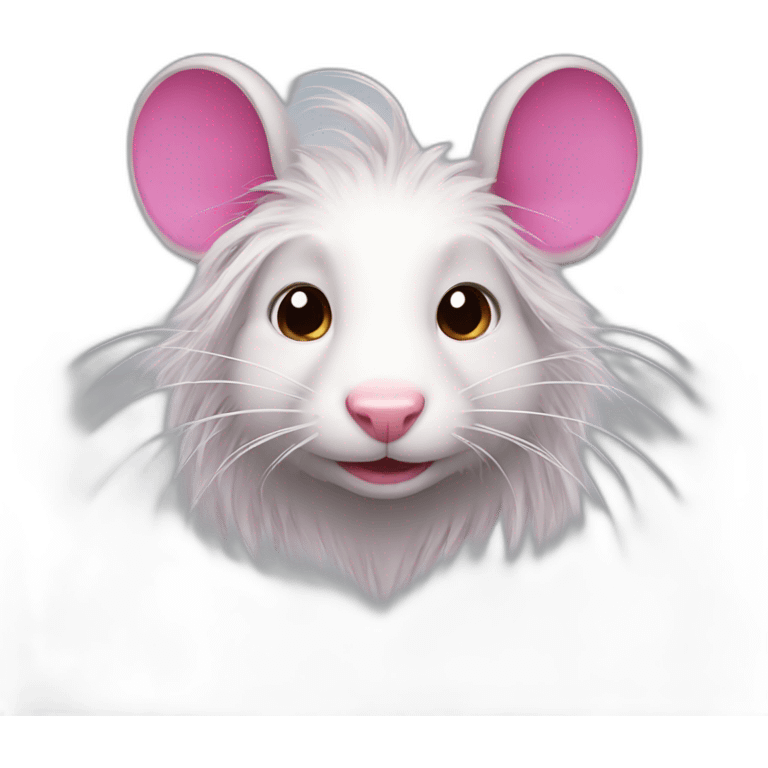 rat with dark pink long hair emoji