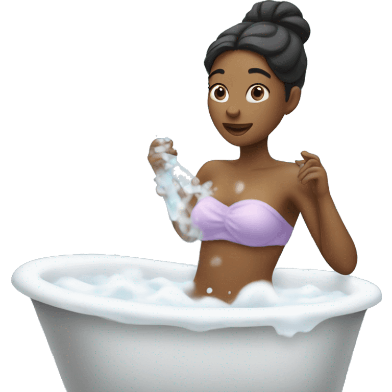 Woman taking a bubble bath emoji